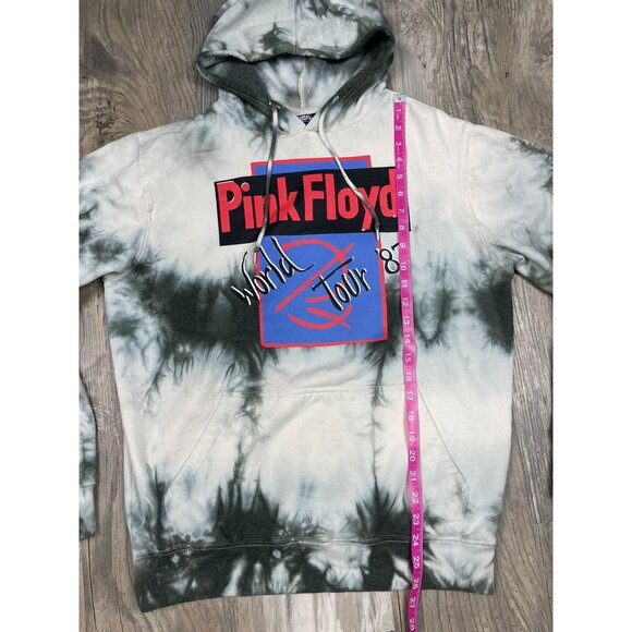 Pink Floyd Officially Licensed Hoodie Medium Gray Tie Dye 87 World Tour - Picture 7 of 7